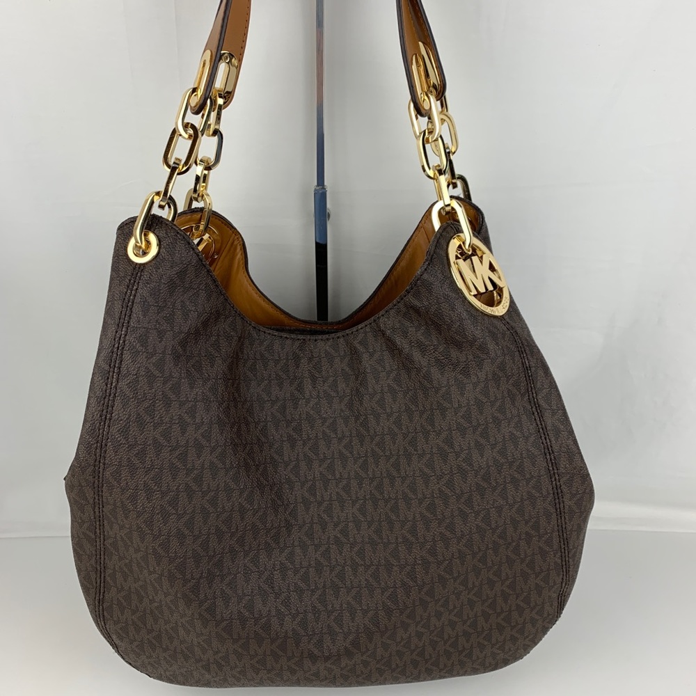 New Michael Kors Fulton Signature Shoulder Tote